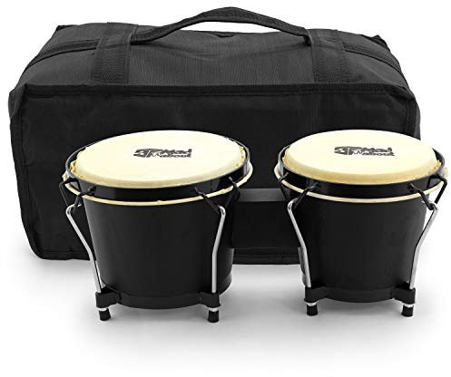 TIGER MA-BON01 Bongos, 6 Inch und 7 Inch Eichen-Handtrommeln mit Tragetasche, 6 & 7 Bongos - Schwarz -