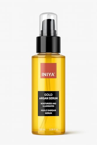 Iniya Gold Argan Oil Serum 100 ml | feuchtigkeitsspendendes & nährendes Serum mit reichem Arganöl, Finish ohne Ausspülen | Iniya Professional Serum Arganöl, 100 ml