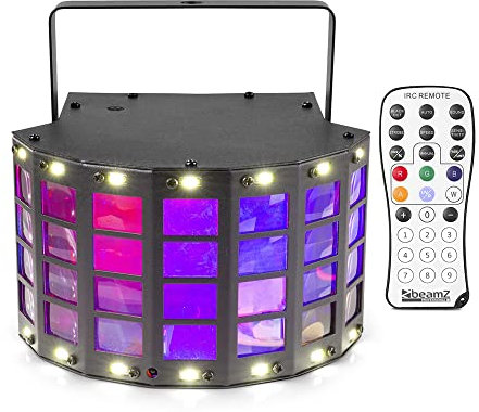 BeamZ LED Derby Light with Strobe Effect - DJ Lighting with Sound Activation, DMX Control, RGBW LEDs & Remote for Disco Stage Mobile Events (FFA5661)