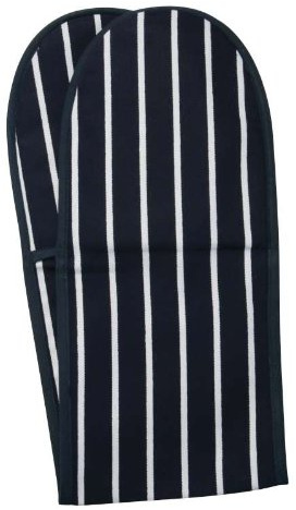 Gant de cuisine double à rayures Bleu marine