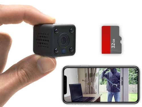 KUUS C2 Mini Kamera mit Bewegungsmelder: kompakte und mini Überwachungskamera innen, mini Kamera live übertragung Handy und WLAN Camera, Mini Camera WiFi APP mit aufzeichnung | Aktualisiert Neu 2024 !