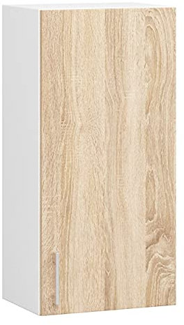 3E 3xE living.com Küchenmöbel Cansaro, Hängeschrank, mit eine Tür in Sonoma & weiß (B:40cm H:72cm T:30cm) mehr Teile zum Auswahl