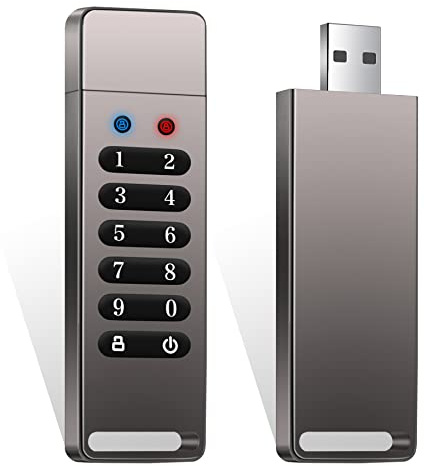 INNÔPlus Secure Flash Drive 256-bit,64GB Encrypted USB Drive Gray