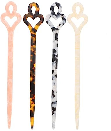 Beavorty 8pcs Retro Hair Stick Hair Chopstick for Women Acetate Material Bun Holder for Wedding Accessories and Chignon Styles