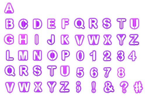 Plätzchenform 40 Stück Fondant Ausstecher Set, Backzubehör mit verschiedenen Buchstaben, Symbolen und Zahlen
