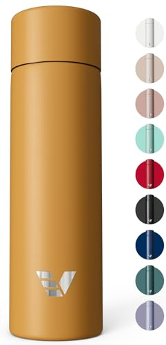 Ever Vessel Mini Stainless Steel Water Bottle 14oz - Non-insulated | Designed for Bags | Slim, Ultra Lightweight & Stylish - Yellow