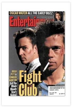 MAHWER Fight Club Filmposter auf Leinwand, Poster, Wandkunst, Dekor, Bild, Gemälde für Wohnzimmer, Schlafzimmer, Dekoration, ungerahmt, 50 x 75 cm