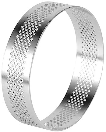 HEMOTON 2pezzi Anello per Torte Acciaio Inossidabile da Stampo Microforato per Crostate Mousse e Quiche Utensile da Cucina Resistente e Facile Pulire