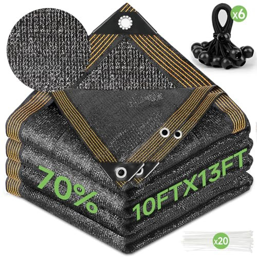 FOTMISHU Telo ombreggiante 70% anti-invecchiamento, 2,7 m x 4 m, rete resistente ai raggi UV, protezione solare da giardino per copertura di piante, serra, fienile o canile, fiori, piante, usato anche
