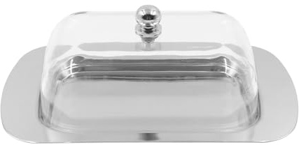 ZONADAH Butter Dish Stainless Steel Butter Dish with Lid Butter Storage Box Holder Kitchen Serving Tray Gadget for Fridge Kitchen Countertop Baking