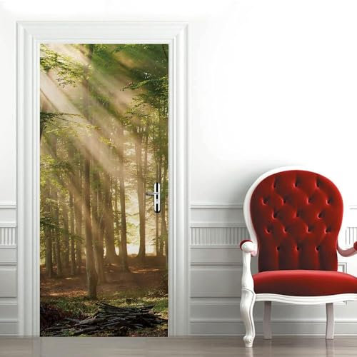 Türtapete Selbstklebend 90x200 cm Türfolie Selbstklebend Baum Türaufkleber Türposter Natur Türsticker Fototapete 3D Effekt für Schlafzimmer Wohnzimmer Küche A3209