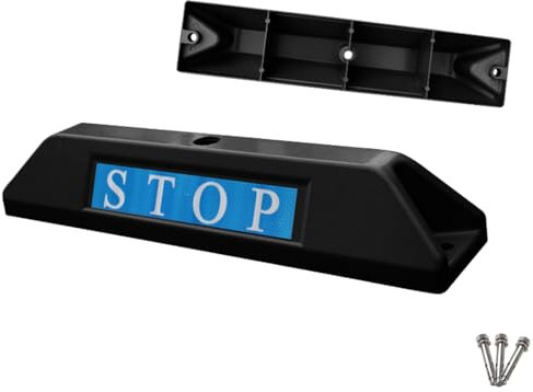 Einparkhilfe aus Aluminiumguss, 2-Teilige Einparkhilfe Garage, Radstopper mit Reflektierenden Schildern, für Einfahrt, Garage(Black)