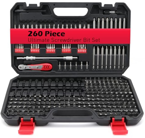 260-Piece Ultimate Precision Screwdriver Bit Set, Premium Security Bit Set Includes Magnetic Security Bits, Nut Driver, Ratchet Wrench and Bits Holder