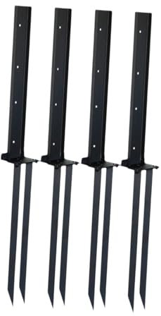 Générique Piquets de réparation de poteaux de clôture en fer, Kit de réparation de poteaux de clôture robustes, fixateur pour boîtes aux lettres, 4 Pièces