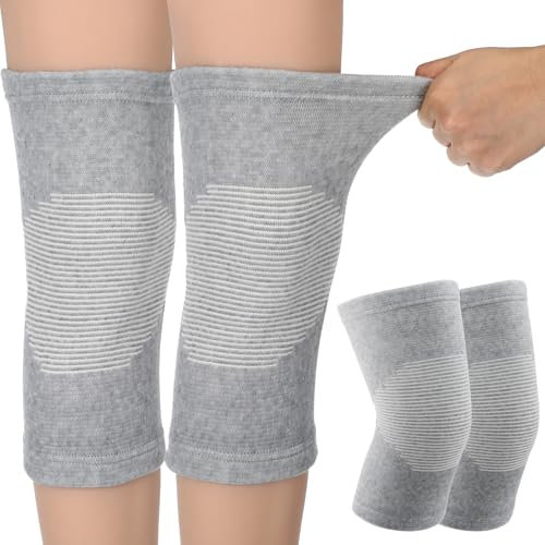 Sibba Rodillera de compresión de bambú, rodillera elástica, transpirable, rodilleras gruesas, soporte antideslizante para hombres y mujeres, levantamiento de pesas, gimnasio, entrenamiento, deportes