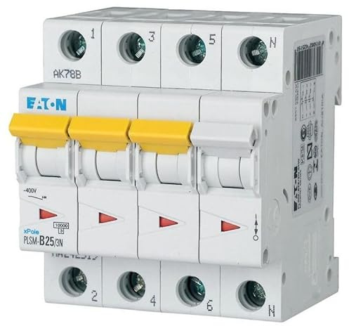 Eaton PLSM-B25/3N-MW Leitungsschutzschalter 25A 3P+N 3-polig+N B-Charakteristik LS-Schalter (242519 ALT 245047)
