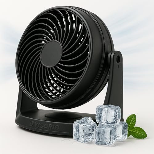 DISPAU presenta Ventilador Potente, Refrigeración de Funcionamiento Silencioso, Inclinación Variable de 90°, 3 Ajustes de Velocidad, Ventilador de Mesa, DV-2532