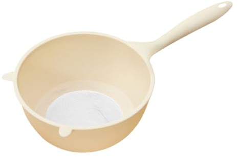 ULTECHNOVO Colador De Malla Fina Para Arroz Pequeño Color Crema, Recipiente Plástico Multiusos Malla Para Lavar y Escurrir, Utensilio Práctico Para Cocina Doméstica, 1 Unidad