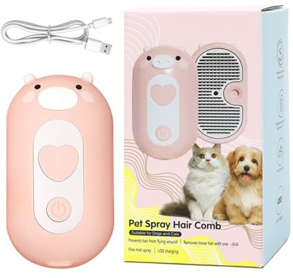 Brosse vapeur pour chat | Brosse vapeur pour animal domestique | Peigne doux pour enlever les poils pour douche, toilettage, bain, spa, séchage et lavage