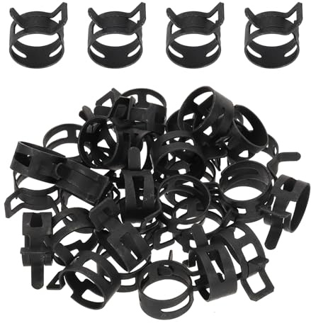 PATIKIL Spring Band Hose Clamps, 32 Pcs for 18.4-20.2mm OD 0.7(17mm) ID Manganese Steel Spring Clip Pipe for Fuel Line Silicone Vacuum Air Hose Tube Water Pipe, Black