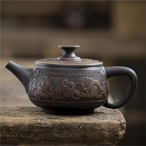 Juego De Té Teteras Juego De Té Kungfu, Tetera Jianshui Cerámica Púrpura Tallada, Pintada A Mano En Relieve Antiguo, Para El Hogar Juegos De Té Para Adultos