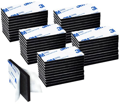 technodry Double Sided Sticky Pads – 50 Pcs Heavy Duty Number Plate Sticky Pads, Strong Adhesive Foam Mounting Tape, Multipurpose Double Sided Tape for Car, Home & Office Use