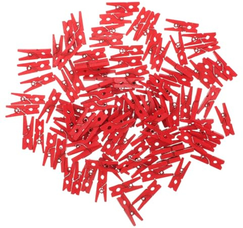 STOBAZA Mini Pinzas De Madera Rojas Para Fotos Clips De Papel Decorativos Para Colgar Imágenes Manualidades Tarjetas Y Etiquetas De Regalo 100 Piezas 0.98 X 0.11 X 0.11 in