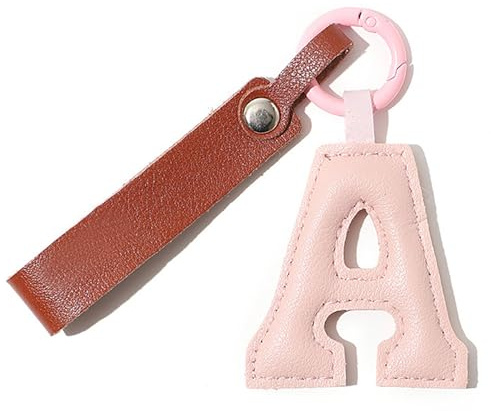 Luzzxfa Schlüsselanhänger Leder – Modischer Buchstabe Initiale Anhänger für Damen Männer, Schlüsselanhänger personalisiert, Accessoire für Tasche Rucksack Auto, Geschenk Frauen Mädchen