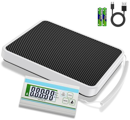 BRICH Bilancia digitale per peso corporeo 300 kg, bilancia da bagno ad alta precisione con ampio display digitale, funzione tara, calibrazione automatica e design robusto, ideale per casa, palestra
