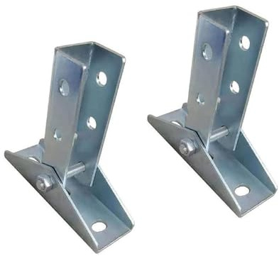 2 Pcs Adjustable Brace Fittings, 180 Degree Turn Joint Connector Bracket, Heavy Duty Strut Base for Mounting and Supporting Solar Panel