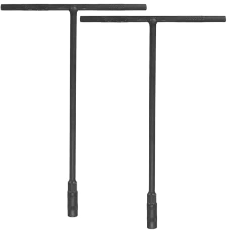 sourcing map 2pcs T-Handle Wrench Socket 10mm Metric High Carbon Steel 6-Point Spanner Socket with Long Reach for Motorcycle Bicycle Car Repair, Gray-Black