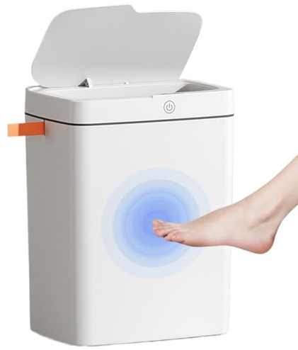 Cubo de basura de cocina con tapa, contenedor de basura inteligente con sensor automático de 15 litros, contenedor de basura con detección de movimiento sin contacto, cubo de basura cubierto con