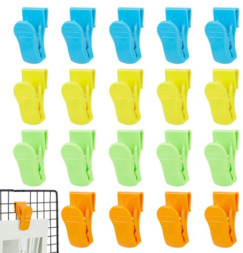 PH PandaHall 4 couleurs Crochets Muraux à Grille Multicolores 20pcs Accessoires pour Panneaux Muraux Supports pour Petites Assiettes Clips pour Étagères Murales pour Magasins Bureaux Maison 44x20x25mm