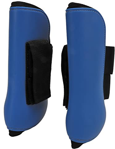 Yctze Guêtres de Cheval en Néoprène PU avec Sangles pour Saut et Entraînement équestre, Pattes Avant Bleues L (Pattes Avant Bleues XL)