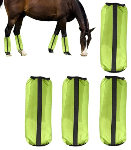 Fliegen-Strümpfe Für - 4-teiliges Mesh-Beinschoner-Set Für | Rutschfeste Equinen Stulpen - Für Weide, Training, Turnier, Sport, Zucht, Hof Und Auslauf