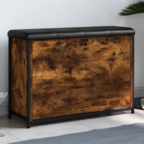 RuiNingRN Skobänk med klaff rökek 82 x 32 x 56 cm klädselbänk med förvaringsutrymme sittkista för hall vardagsrum garderob barnrum och sovrum