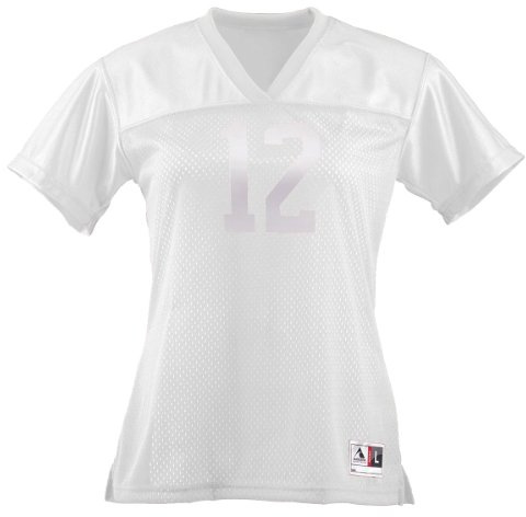 Augusta Sportswear Womens Stadium Replica Football Jersey, White, Medium