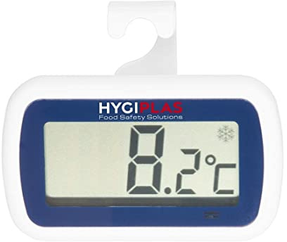 Hygiplas Waterproof Mini Fridge Freezer Digital Thermometer CB891 | Internal sensor tracks temperature with hook for hanging, plus on/off switch to conserve battery power.