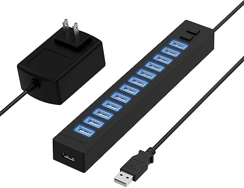 Sabrent HB-U14P 480Mbit/s Negro hub y concentrador - Hubs y concentradores (USB 2.0, 480 Mbit/s, Negro, Windows 8) 14 Puertos