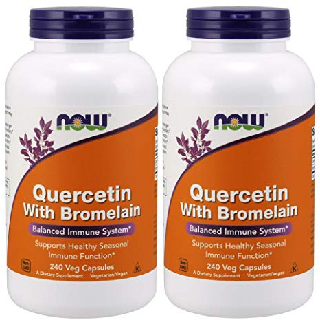 NOW Foods Quercetin with Bromelain, 240 Vegetable Capsule (2 Pack)