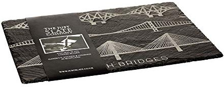 The Just Slate Company JS/CB/R/FB Forth Bridges Cheese Board, Slate, Black