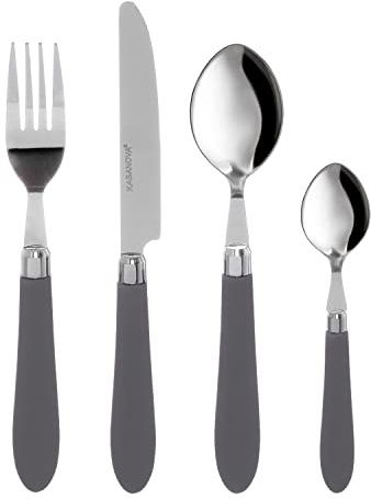 KASANOVA KASANOVA Set 24 posate Smooth grigio in acciaio Tavola