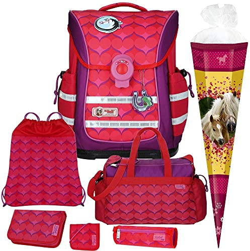 Violet - Horse Pferd - McNeill Ergo Light Pure Schulranzen-Set 7tlg. mit Sporttasche und SCHULTÜTE