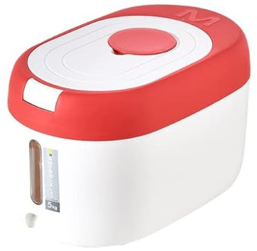 Rice Dispenser 20 Pounds/10 Lbs Capacity Countertop Rice Container Storage With Lid Red Cereal Dispenser Container, Kitchen Storage Organizer For Dry Food Flour (Capacity : 5kg, Color : D) (D 5kg)