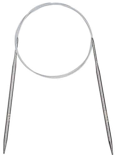 Aeelike 100 cm Rundstricknadel Set, 5,0 mm Edelstahl Rundstricknadeln mit Farbiges Stahlseil, Metall Rundstricknadeln Set, Ergonomische Stricknadeln Rundstricknadel für Anfänger, Erwachsene, Profis