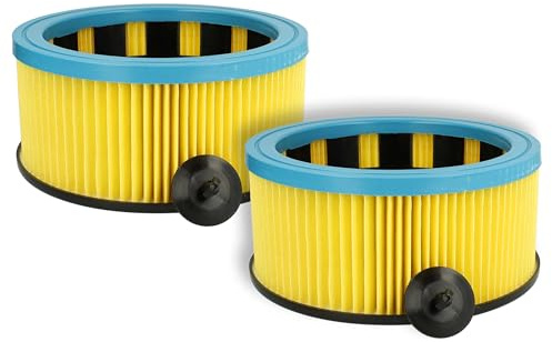 vhbw 2x Faltenfilter kompatibel mit Starmix AS 1032 PG | AS 1020 PH, ADL 1445 EHP Nass- & Trockensauger - Patronenfilter, Gelb Schwarz Blau, Abwaschbar