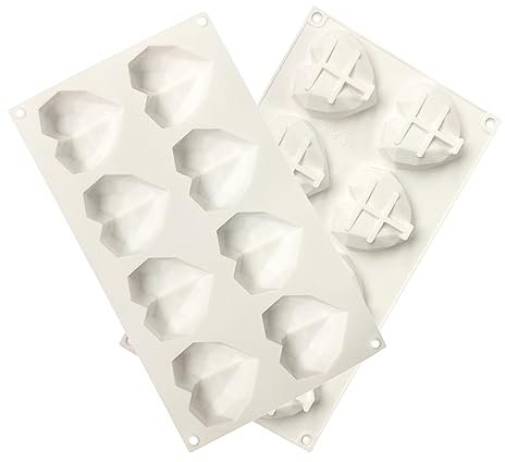 2 Piezas Molde Corazon Horno, Molde Silicona Corazon, Molde de Corazon, Adecuado para Hacer Pasteles de Mousse, Postres, Chocolate (Tipo de Corazón)