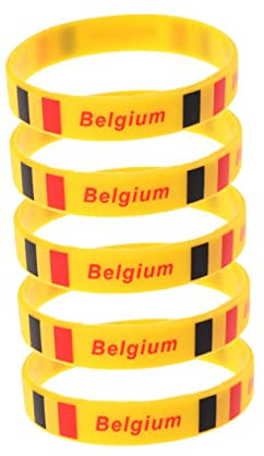 Amosfun 5St Manschettenarmband Silikon handgelenk gurt Silikonarmband sport zubehör Manschettenarmbänder für Männer Silikonarmbänder Fußball Belgien Geschenk Zubehör für Fans