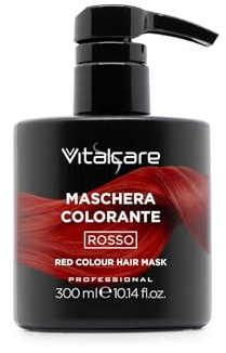 VITALCARE | Maschera Colorante Capelli, Ravvivante e Tonalizzante, Colore Rosso, Senza Ammoniaca, 300 ml