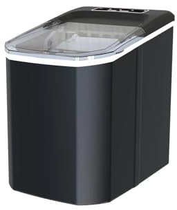 TEmkin Ice maker Portable Compact Countertop Automatic Ice Cube Maker Machine with Visible Window 26kg 24Hrs BLACK